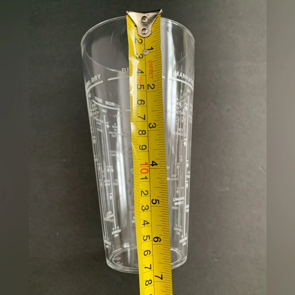 Drink Mixer Tumbler Cup Cocktails Cheat Sheet Clear Plastic Tall